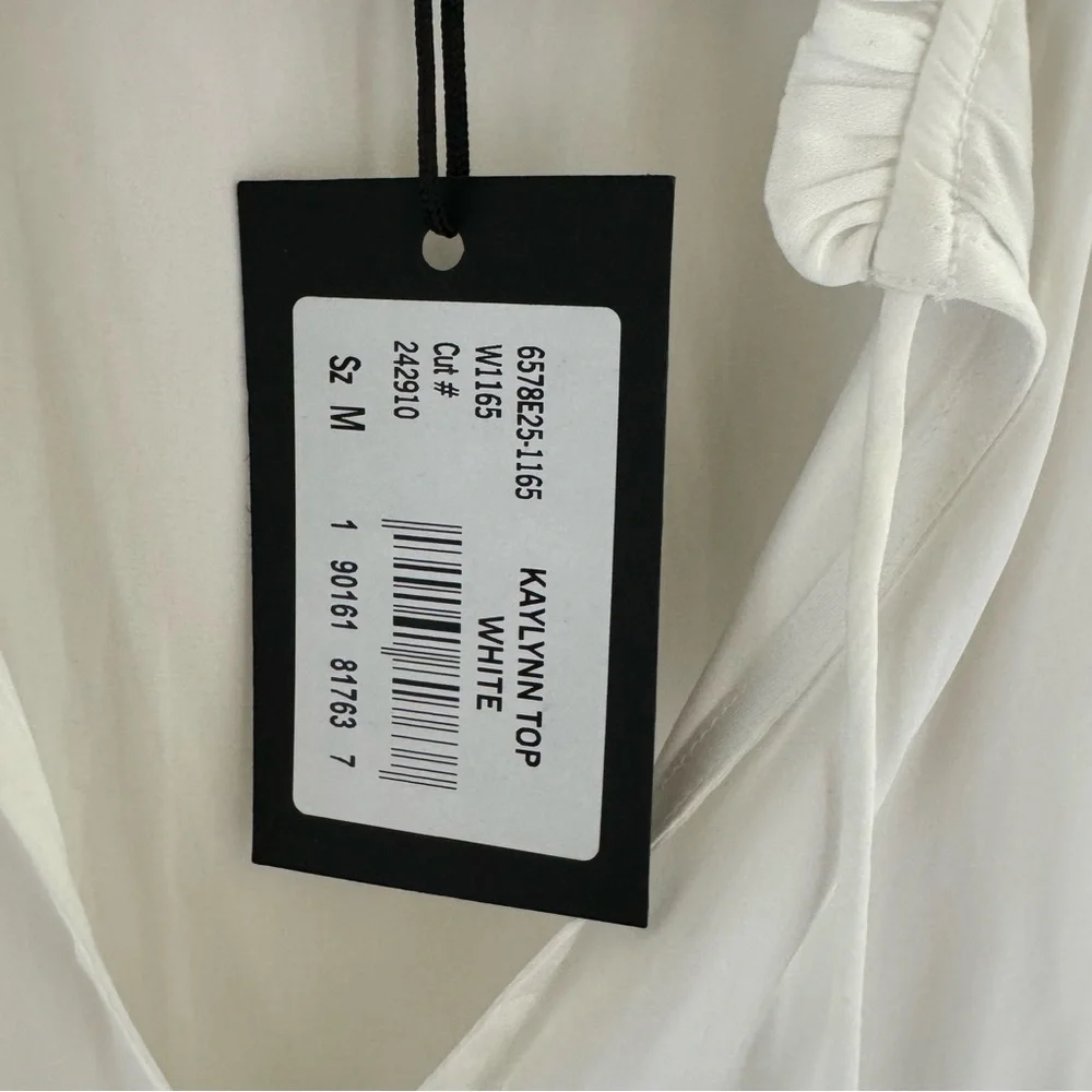 NWT PAIGE White Kaylynn Peasant Top Blouse | M - Picture 4 of 8